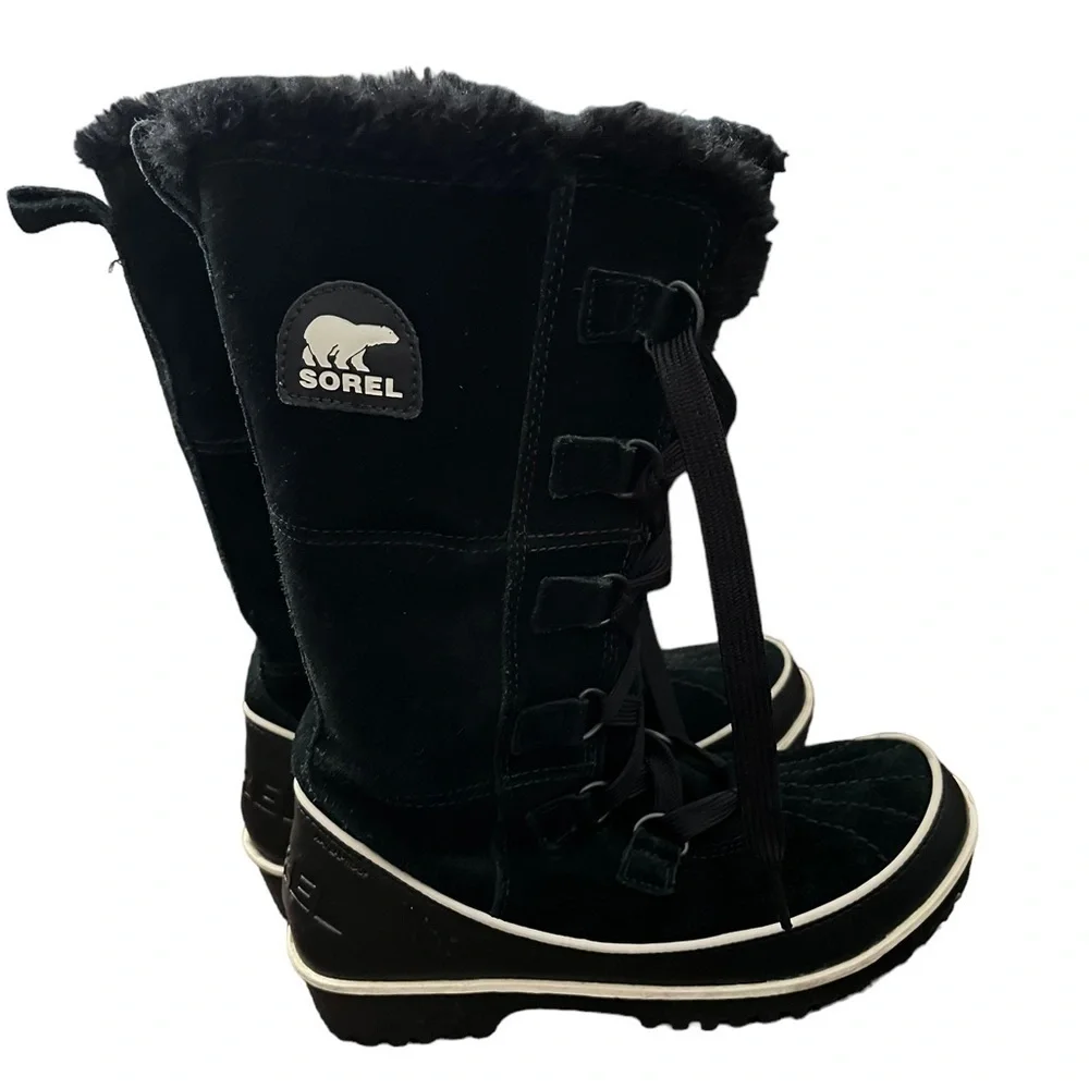 Woman’s Sorel Black Lace-Up Winter Boots- Size 6.5